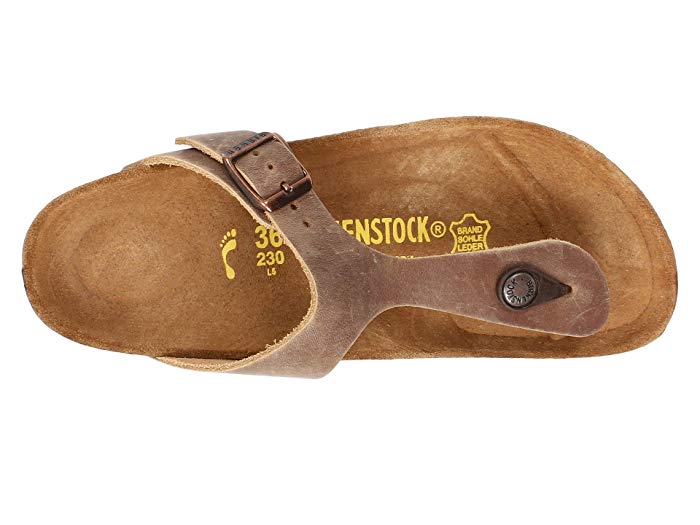 Birkenstock Tobacco Oiled Leather Gizeh Womens Slide On Thong Sandals R943811