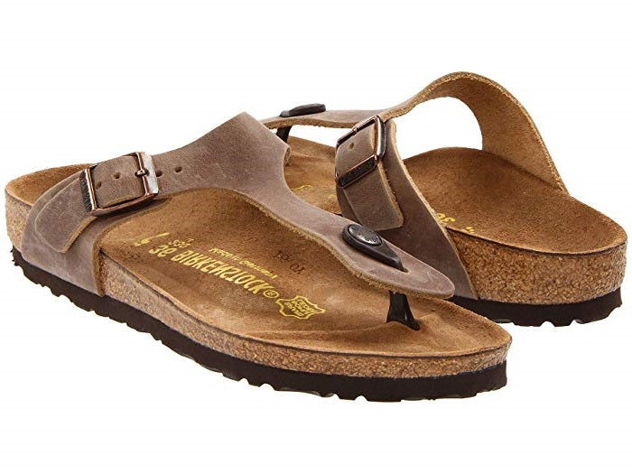 Birkenstock Tobacco Oiled Leather Gizeh Womens Slide On Thong Sandals R943811