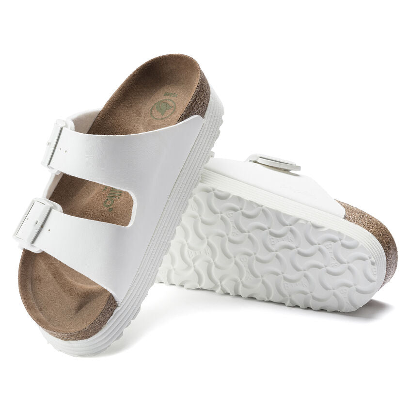 Birkenstock White Arizona Platform Vegan Ladies Sandals N1018581