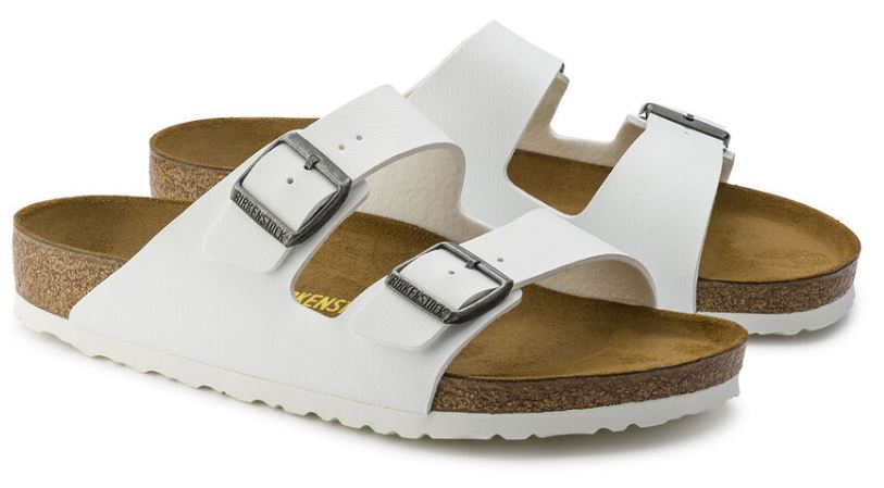 Birkenstock White Arizona Womens Casual Slide On Shoes N552683