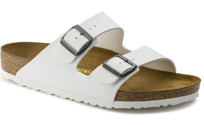 Birkenstock White Arizona Womens Casual Slide On Shoes N552683