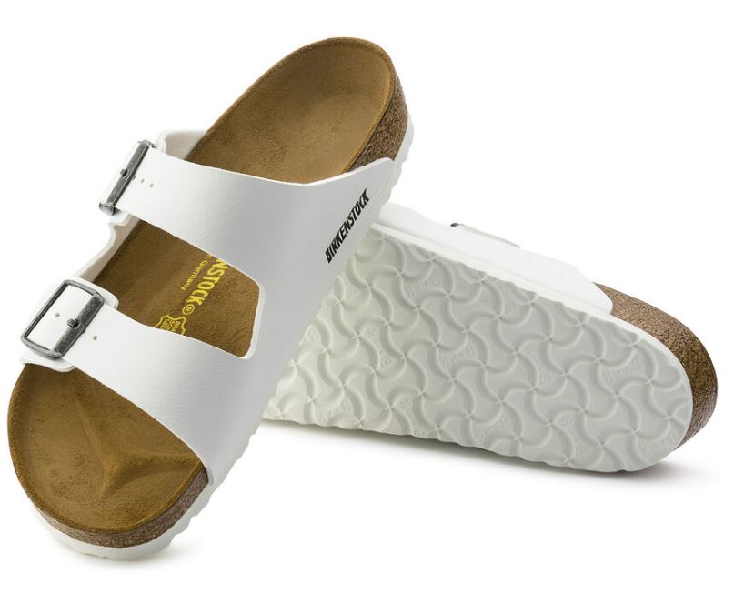 Birkenstock White Arizona Womens Casual Slide On Shoes N552683