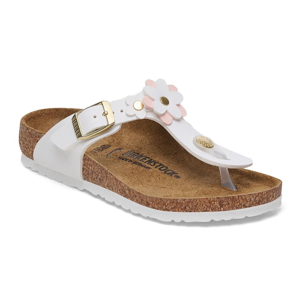 Birkenstock White Birko-Flor Gizeh Flowers Kids Sandals N1029532