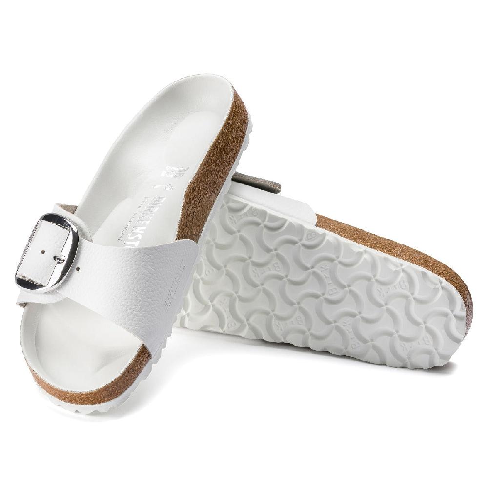 Birkenstock White Madrid Big Buckle Women's Leather Sandals N1018866