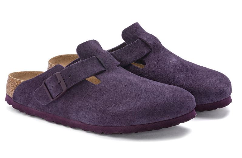 Birkenstock Wine Boston Soft Footbed Suede Leather Women's Clogs 1023542