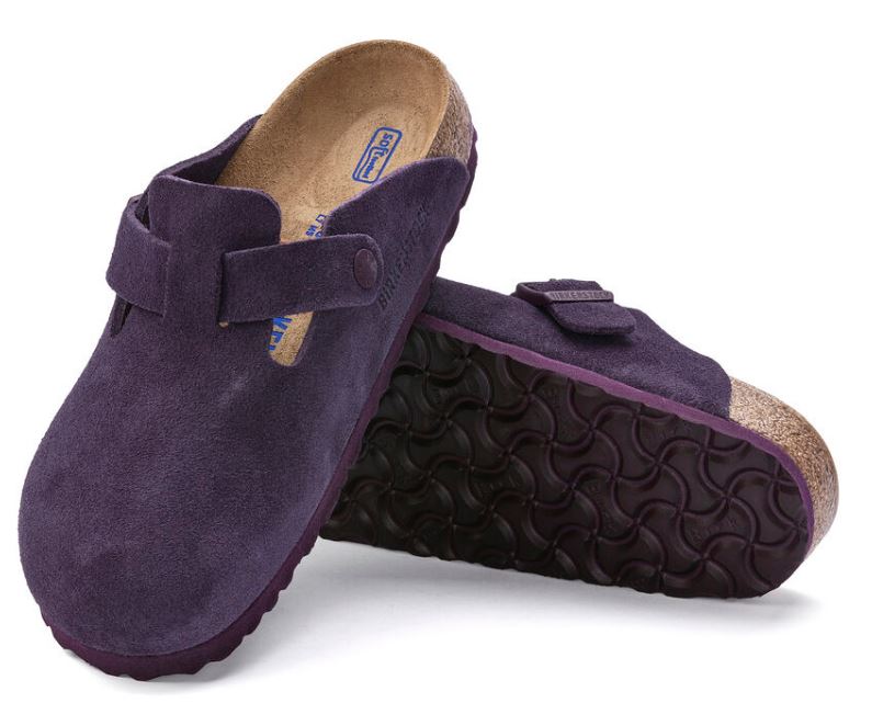 Birkenstock Wine Boston Soft Footbed Suede Leather Women's Clogs 1023542