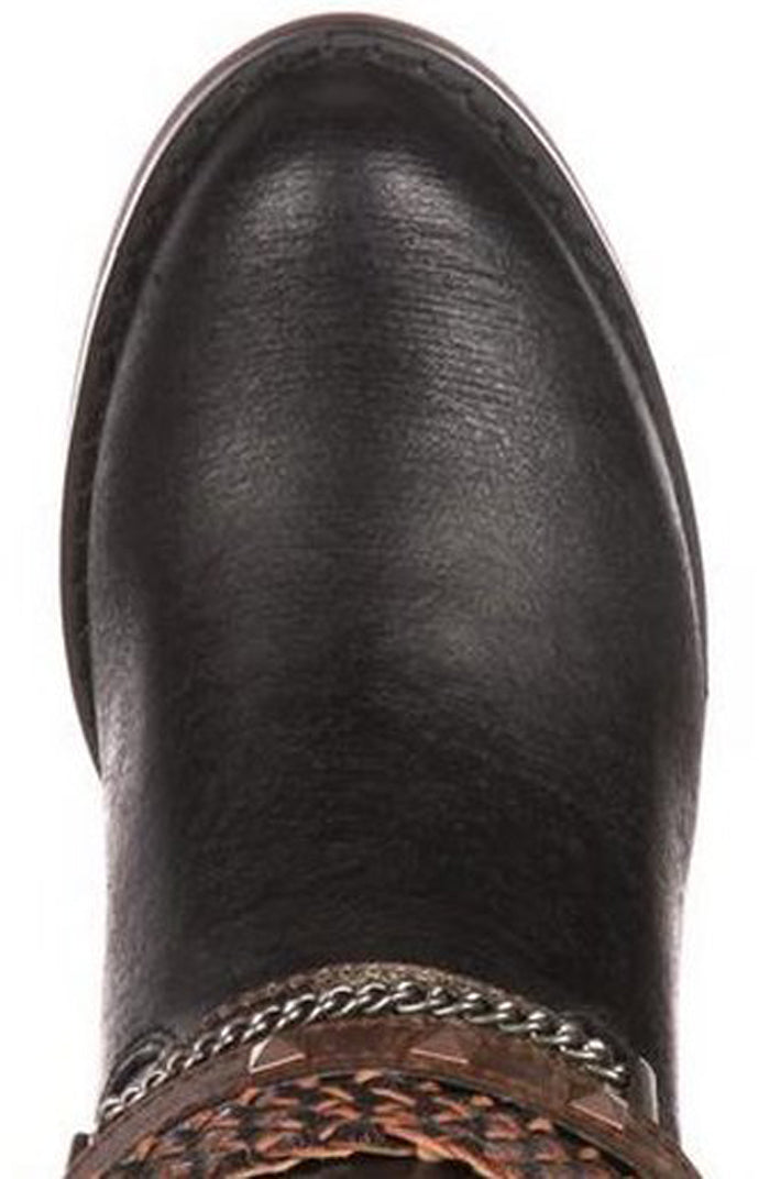Black 14 inch Tall Metal Hardware Accent Durango Womens Western Boots
