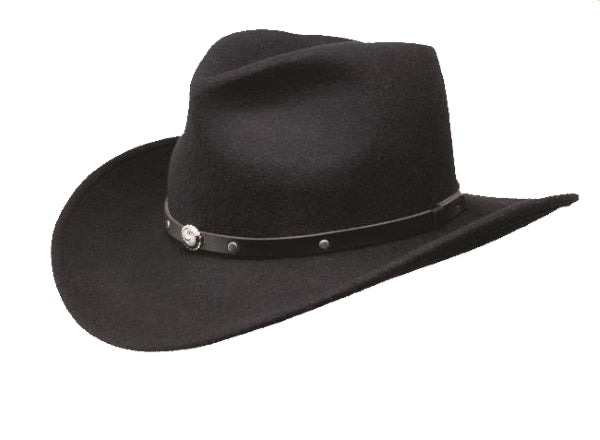 Black Creek Black Crushable Wool Mens Hat with 3 inch Brim BC2012