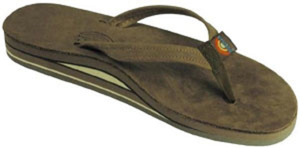 Blackforest Brown Double Layer Narrow Strap Ladies Rainbow Sandals