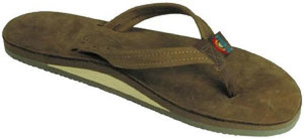 Blackforest Brown Single Layer Narrow Strap Rainbow Ladies Sandals
