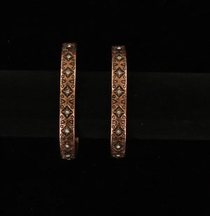 Blazin Roxx Aztec Design Hoop Earrings 29014