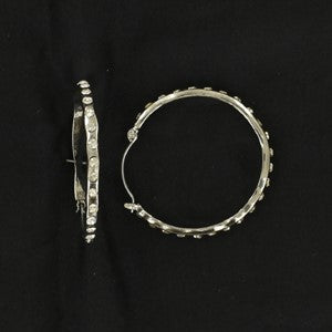 Blazin Roxx Clear Rhinestone Women's Hoop Earrings 30326