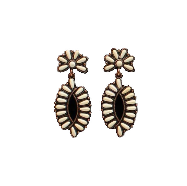 Blazin Roxx Ivory/Copper Women's Post Earrings 30458