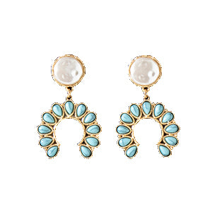 Blazin Roxx Turquoise Semi Circle Shaped Women's Earrings 3054433