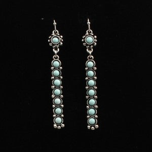 Blazin Roxx Turquoise Silver Bar Earrings 29120