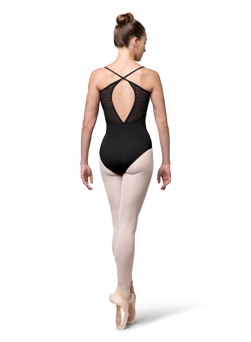 Bloch African Violet Cora Check Mesh Cross Back Cami Womens Leotard L9897-AFV