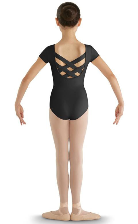 Bloch Black Bellflower Girls Cap Sleeve Leotard CL8832