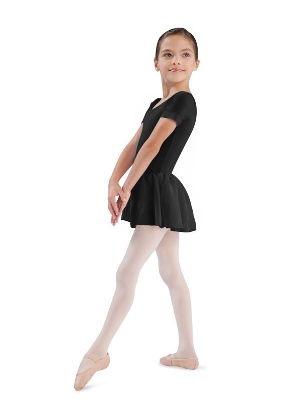 Bloch Black Tiffany Short Sleeve Skirted Leotard CL5342-BLK