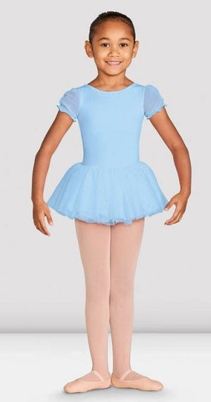 Bloch Girls Pastel Blue Amelia Frill Cross Back Tutu Leotard CL5542