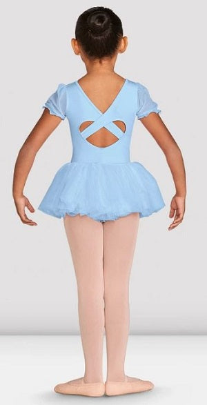Bloch Girls Pastel Blue Amelia Frill Cross Back Tutu Leotard CL5542