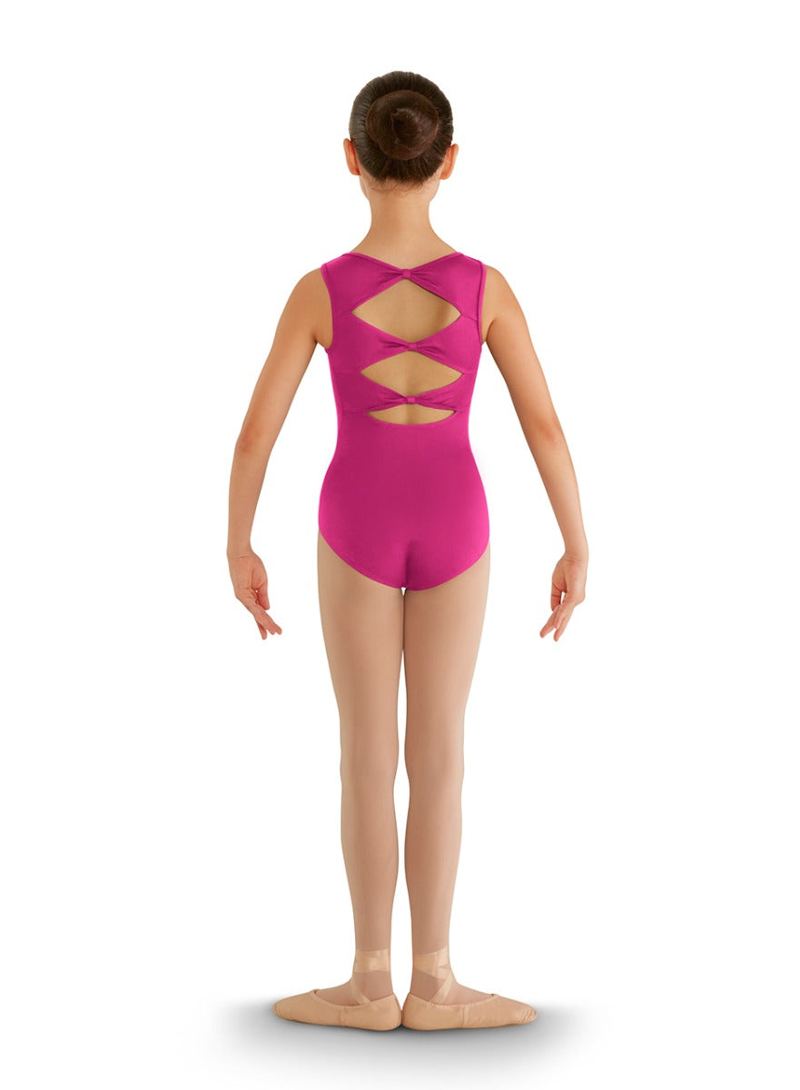 Bloch Gladiolus Girls Tank Top Leotard Triple Bow Back Design CL8835