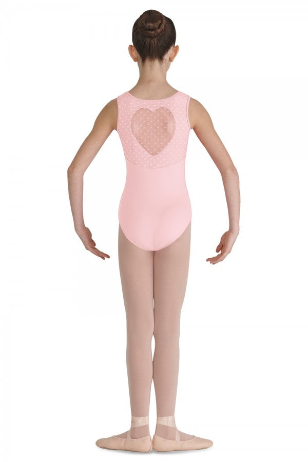 Bloch Miame Heart Mesh Children Bloch Tank Leotard 90% Nylon 10% Spandex CL7905