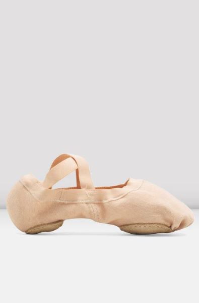 Bloch Pink Canvas Ladies Synchrony Stretch Canvas Ballet Shoes SO625L-PINK