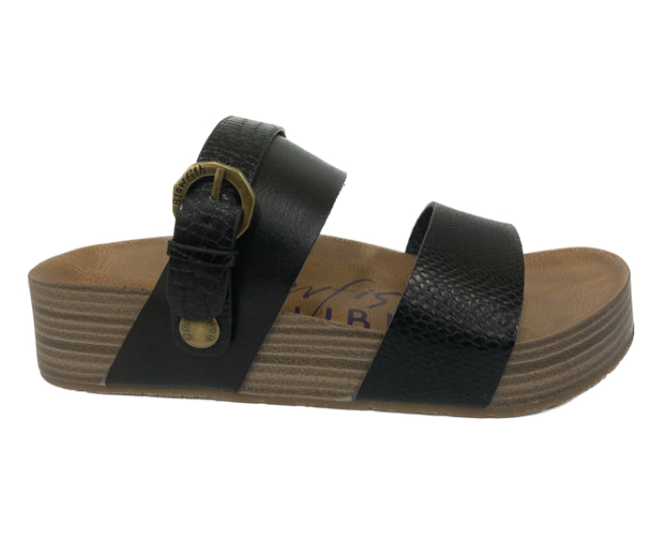 Blowfish Black Dyecut Marge Womens Platform Sandals BF-7036