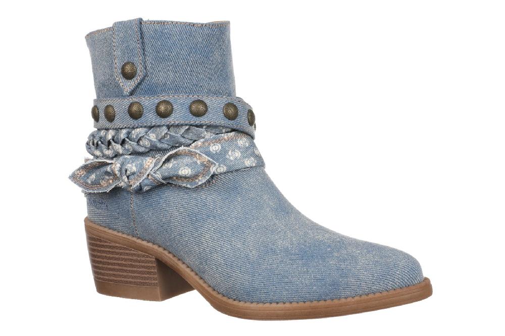 Blowfish Denim Blue Rally Women's Western Booties RALLY-DENIM
