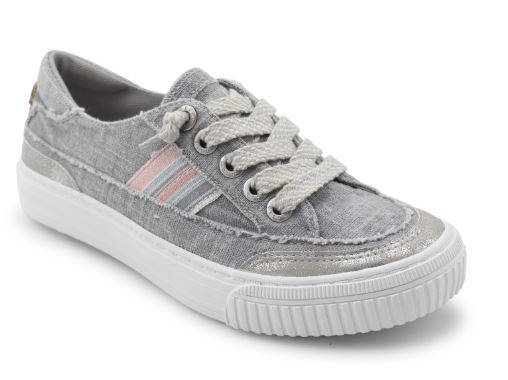 Blowfish Fog Gray Color Washed/Dark Silver/Natural Alex Womens Slip On Sneaker ZS-1472