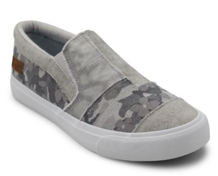 Blowfish Gray Harmony/Love Not War Maddox Women's Slip On Sneakers ZS-0538-GRY