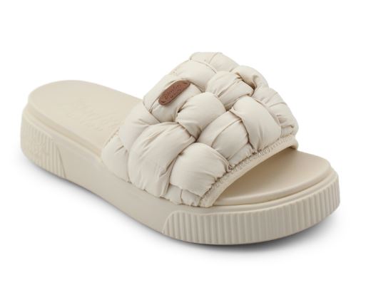 Blowfish Light Beige Puffy Nylon Darcy Womens Slide On Shoes ZS-1493