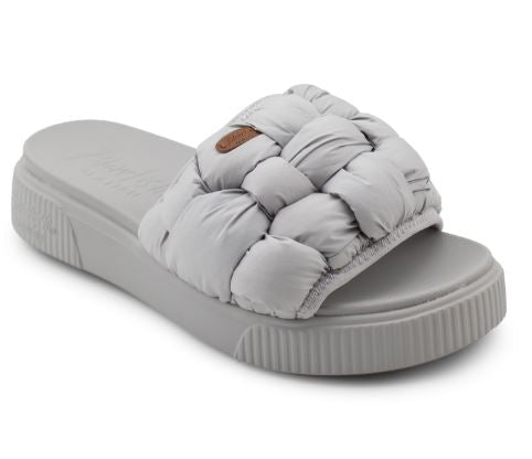 Blowfish Light Grey Puffy Nylon Darcy Womens Slides ZS-1493