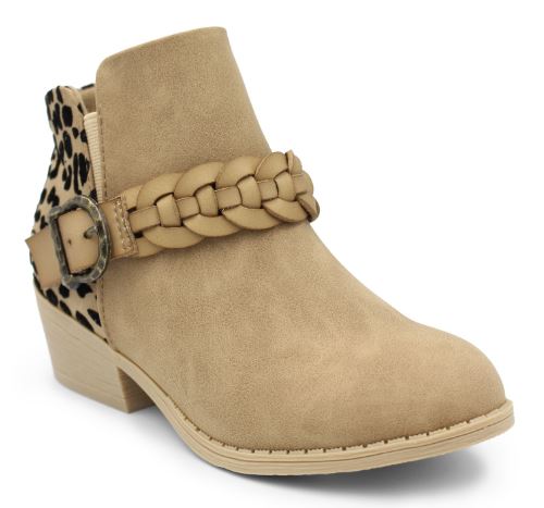 Blowfish Light Taupe Leopard Willow Sawgrass Kids Short Boots BF-9606
