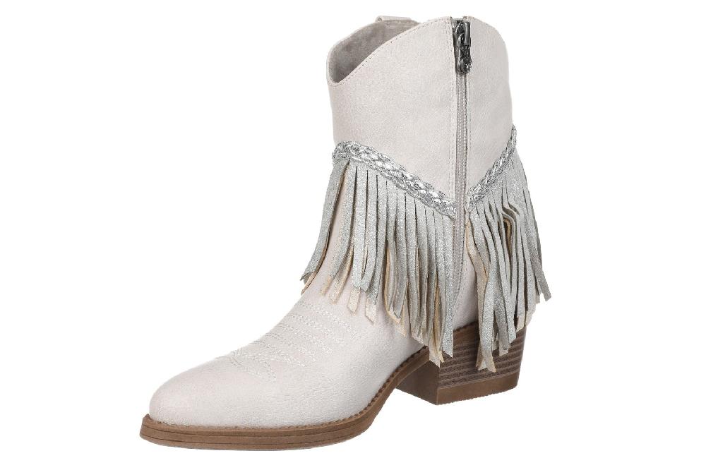 Blowfish Off White Faux Leather Remy Women's Fringe Booties REMY-WHITE