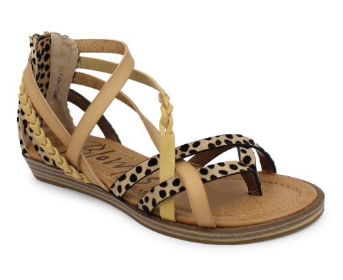 Blowfish Sand Pixie Leopard Brooke Womens Back Zipper Sandals BF-9250