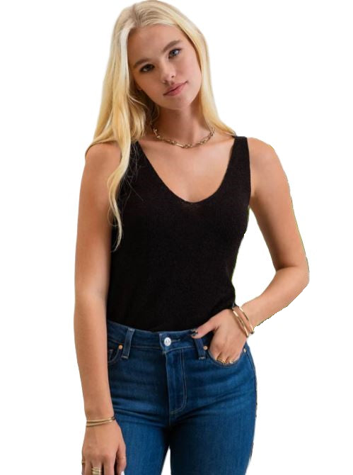 Blu Pepper Black Sleeveless Womens Knit Tank Top CR1248