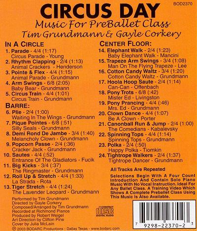 BOD2370 Circus Day - Music for Preballet Class