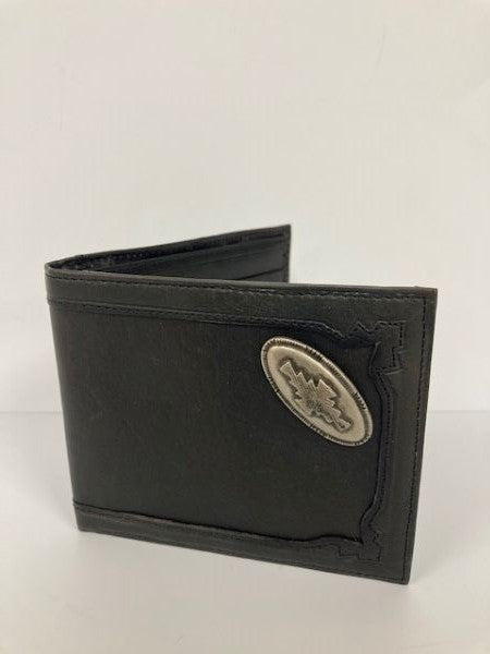 Boomer Leather Black Aztec Concho Men's Bifold Wallet 98115-BLK