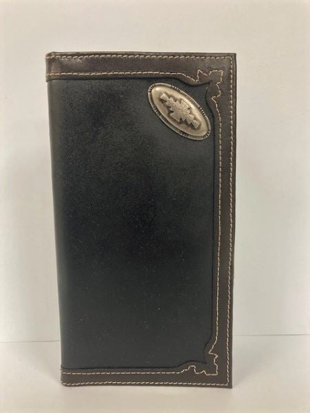 Boomer Leather Black Aztec Concho Rodeo Men's Wallet 98105-BLK