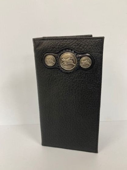 Boomer Leather Black Western Rodeo Concho Men's Wallet 4404A-BLK