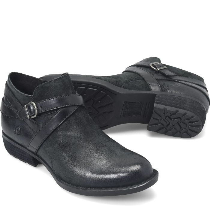 Born Black Distressed Kelle Womens Short Booties BR0061809