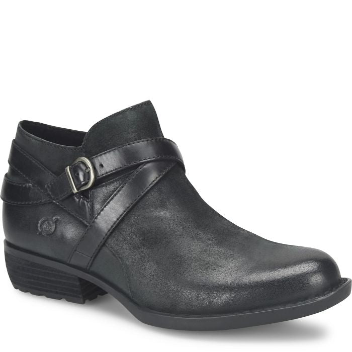 Born Black Distressed Kelle Womens Short Booties BR0061809