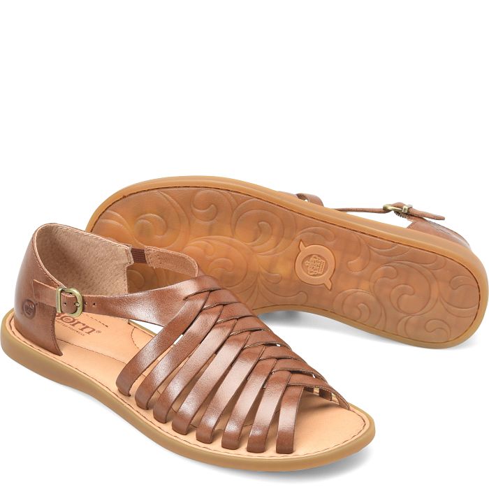 Born Brown Cognac Ida Women's Huarache Sandals BR0056306