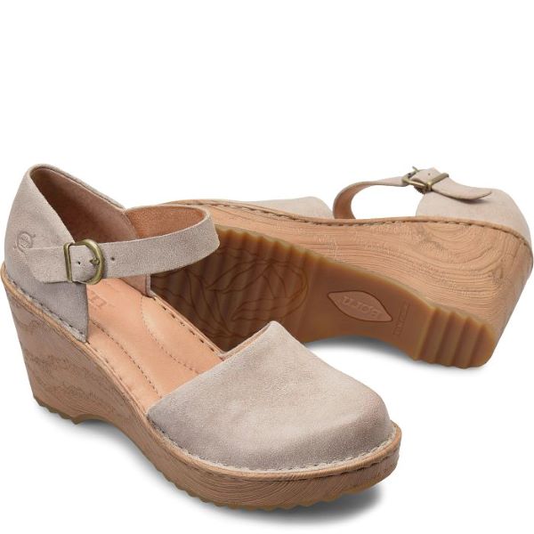 Born Cream Visone Distressed Nellie Womens Wedge Shoes BR0040179