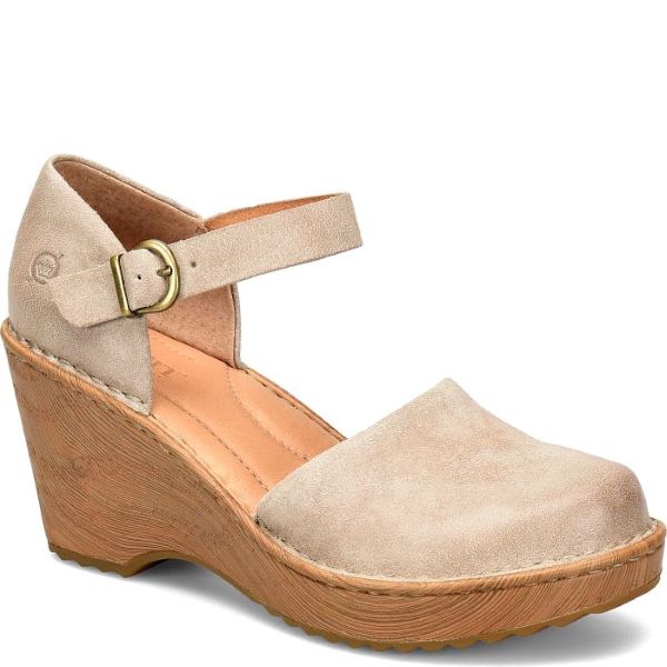 Born Cream Visone Distressed Nellie Womens Wedge Shoes BR0040179