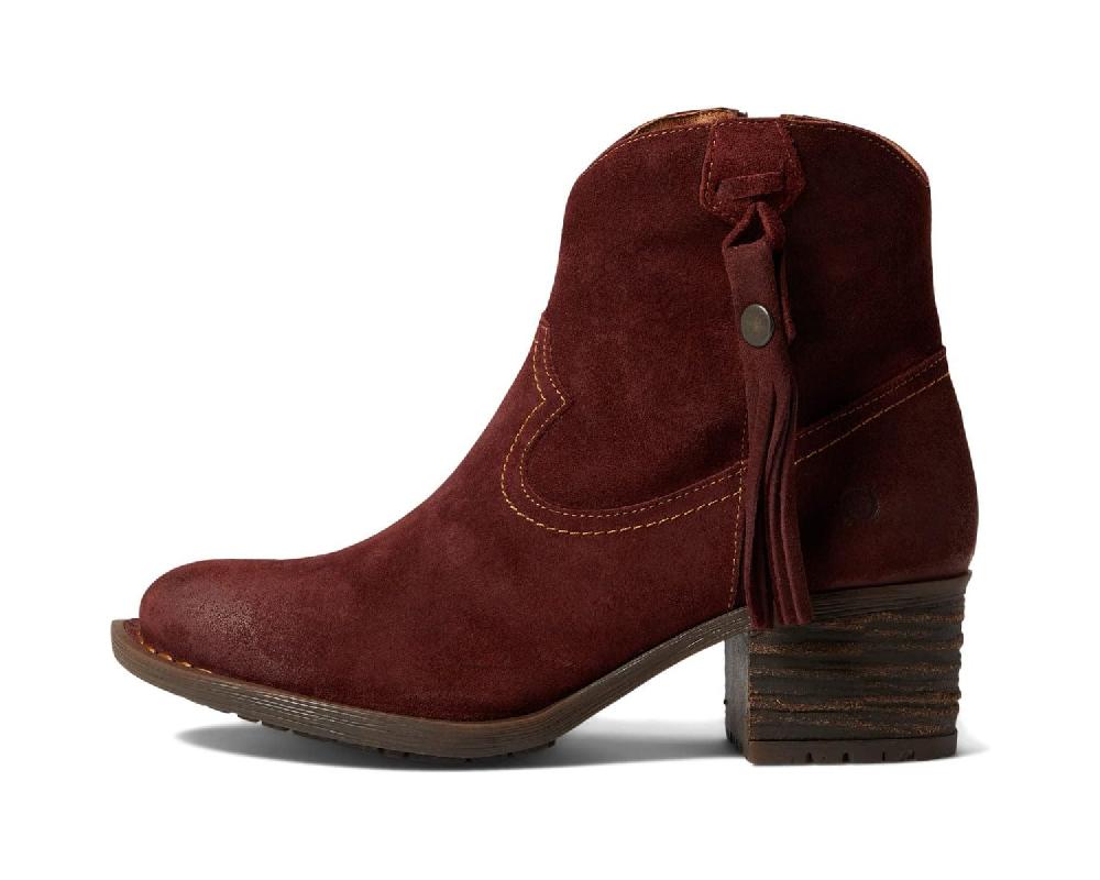 Born Dark Red Brick Alondra Womens Western Booties BR0044244