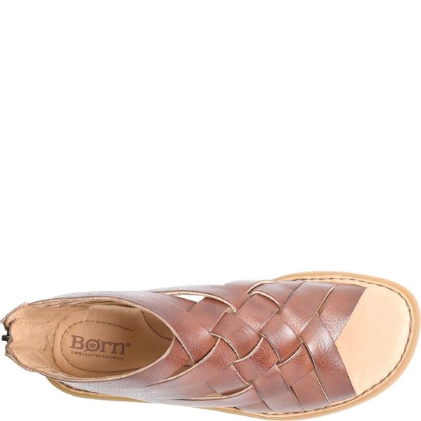 Born Dark Tan Bourbon Iwa Woven Womens Sandals BR0032992