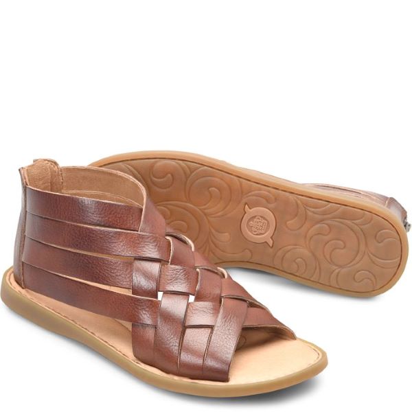 Born Dark Tan Bourbon Iwa Woven Womens Sandals BR0032992