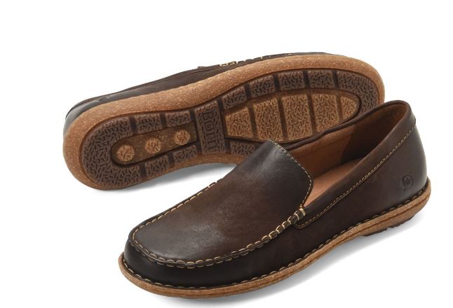 Born Distressed Brown Naldo Mens Slip On Shoes NALDO-BROWN